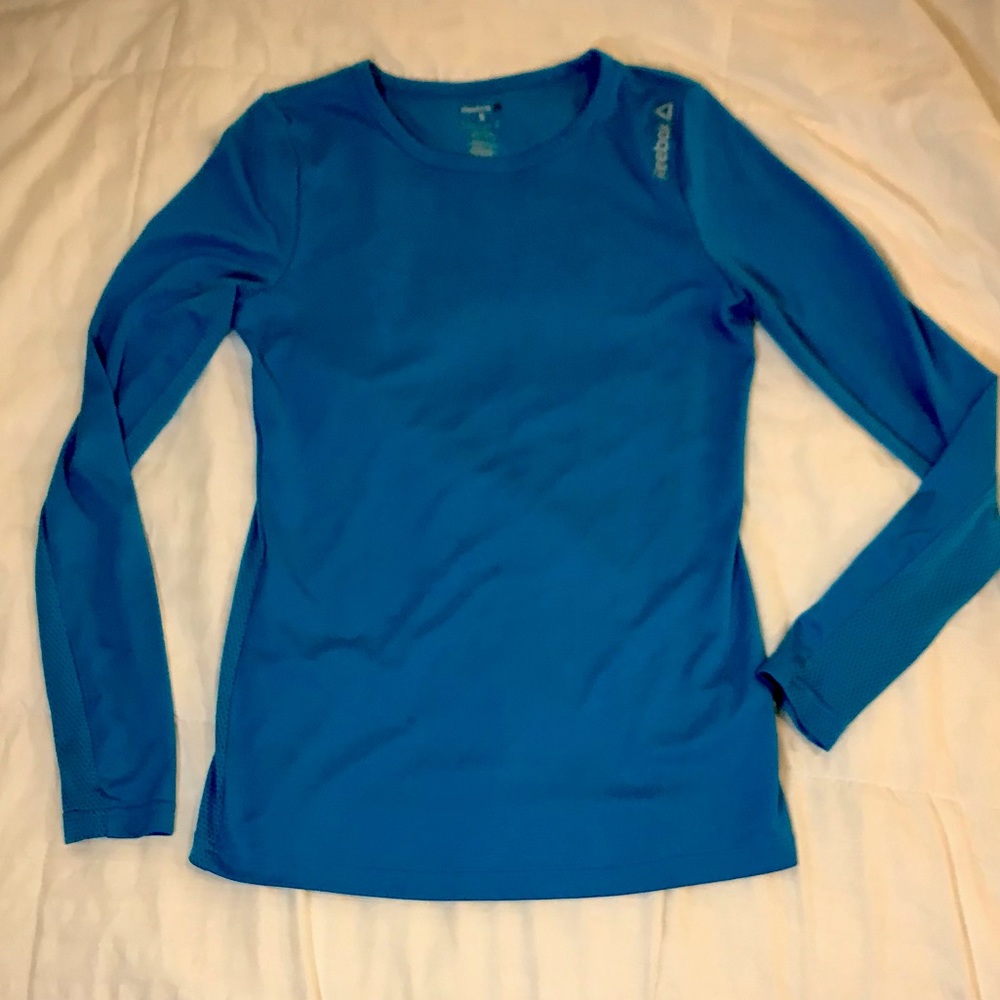 REEBOK Blue Long Sleeve Mesh Running Top